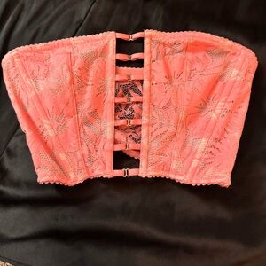 Victoria’s Secret Lace Strapless Corset in Coral